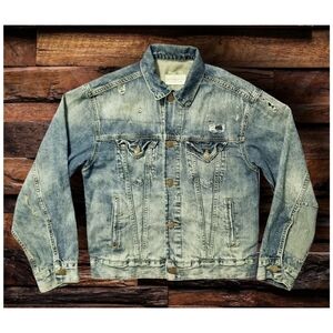 RALPH LAUREN D & S DISTRESSED/ REPAIRED DENIM JACKET- WOMEN'S SIZE SMALL